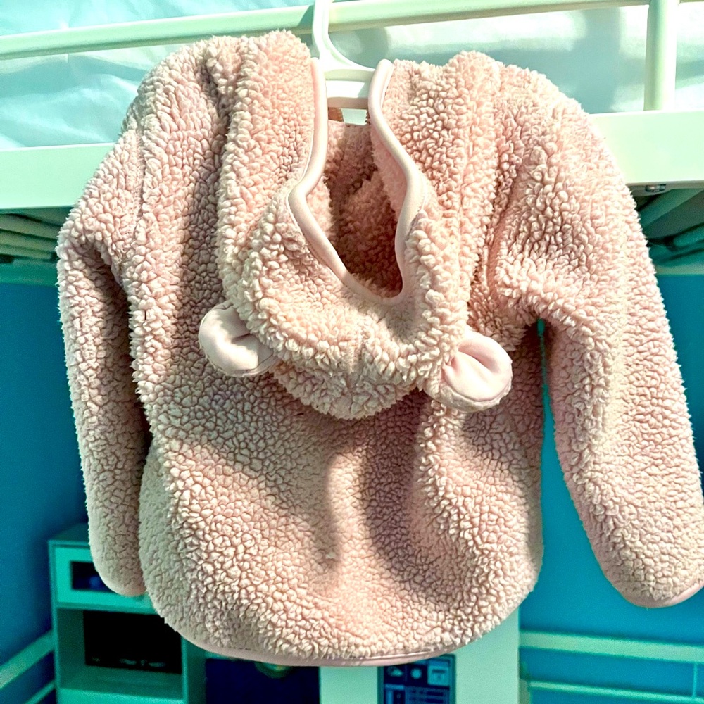 Baby pink toddler hoodie with zipper